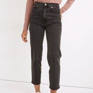 Madewell The Perfect Vintage Straight Crop Jean in Black - Size 31